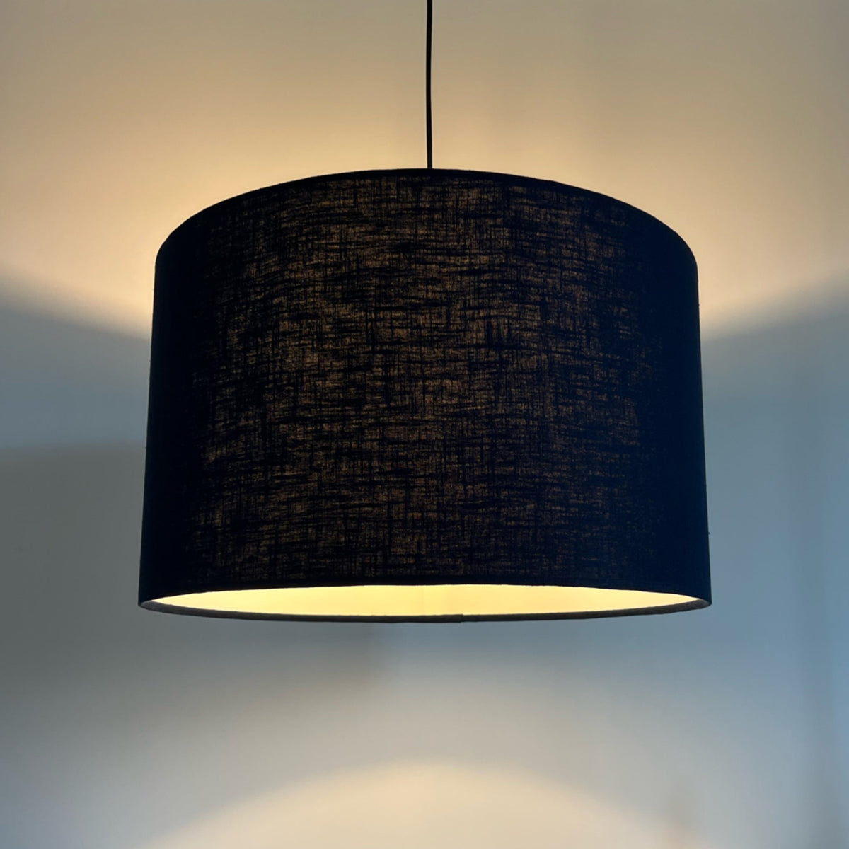 Navy Linen Drum Lampshade | Handmade Ceiling Light Shade | Bespoke UK