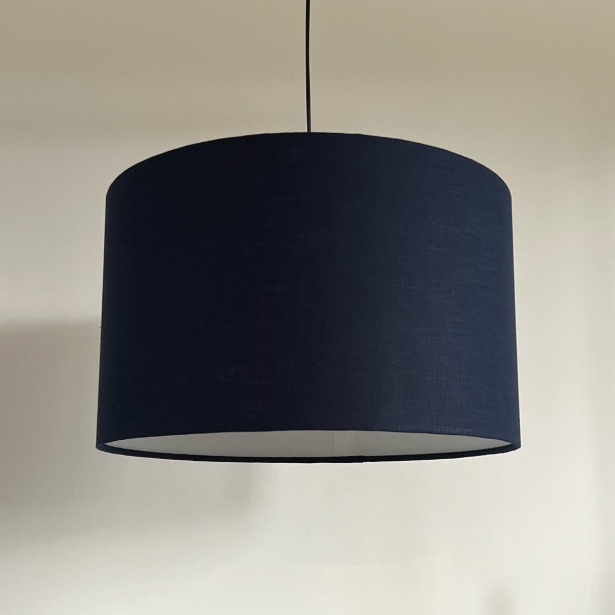 Navy Linen Drum Lampshade | Handmade Ceiling Light Shade | Bespoke UK