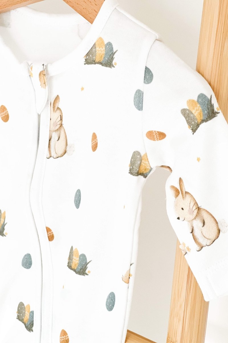 Cozy Easter Bunny Bamboo & Organic Cotton Zip Sleepsuit One Piece