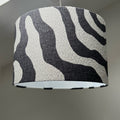 Black Wiggle drum lampshade /ceiling shade with a white lining