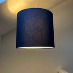 Navy Cotton Drum Lampshade | Handmade Ceiling Light Shade | Bespoke UK