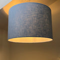 Light Blue Linen Drum Lampshade | Handmade Ceiling Light Shade | Bespoke UK