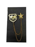 Winged Heraldic Emblem Chain Lapel Pin