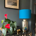 Teal Cotton Drum Lampshade | Handmade Ceiling Light Shade | Bespoke UK