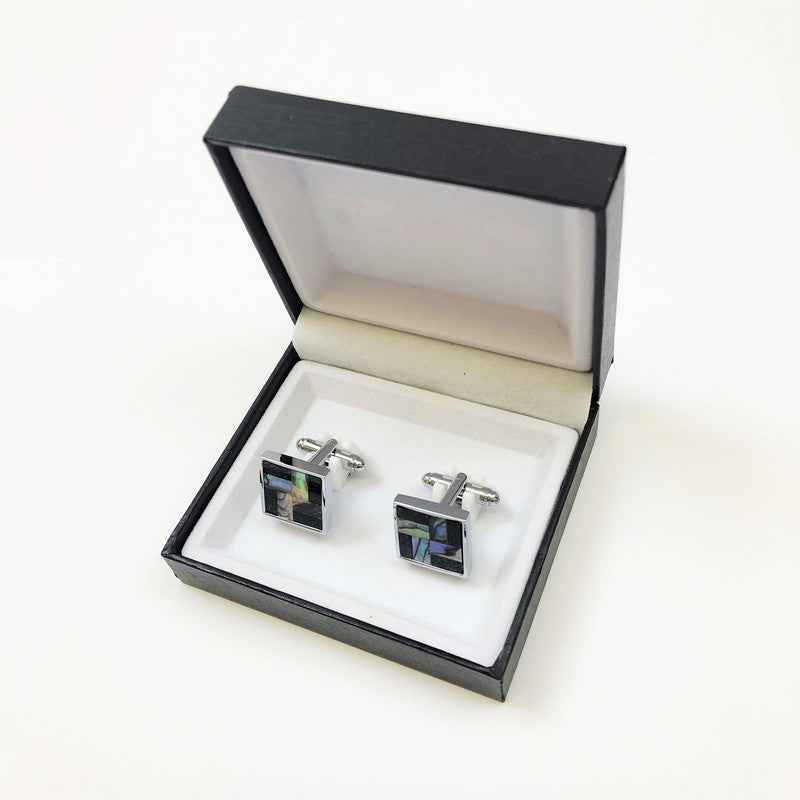 Marble-Tiled Weave Cufflinks