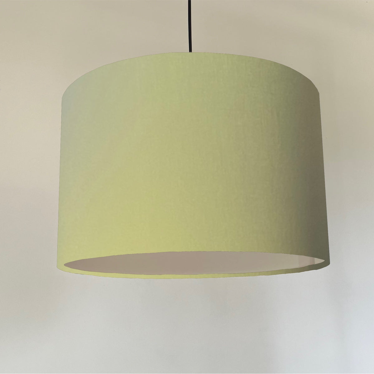 Sage Cotton Drum Lampshade | Handmade Ceiling Light Shade | Bespoke UK