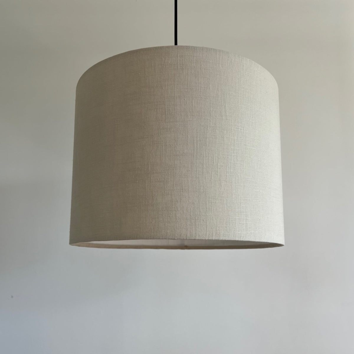 Natural Linen Drum Lampshade | Handmade Ceiling Light Shade | Bespoke UK