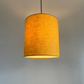 Mustard Linen Drum Lampshade | Handmade Ceiling Light Shade | Bespoke UK