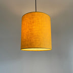 Mustard Linen Drum Lampshade | Handmade Ceiling Light Shade | Bespoke UK
