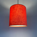 Rust Orange Linen Drum Lampshade | Handmade Ceiling Light Shade | Bespoke UK