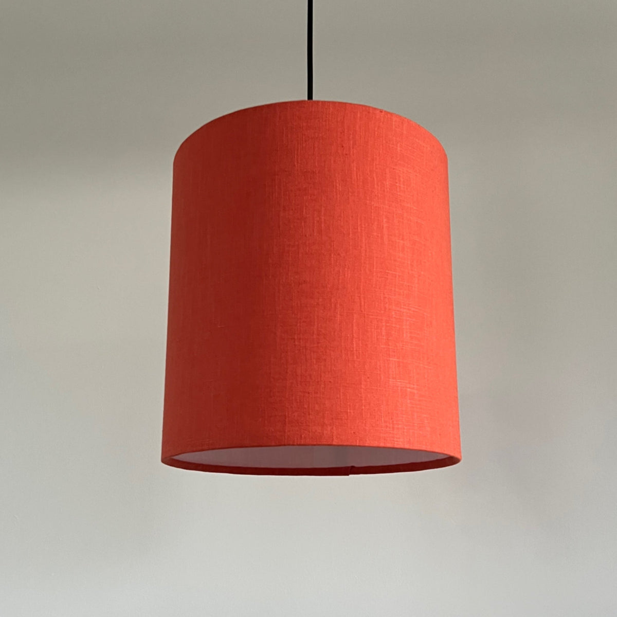 Rust Orange Linen Drum Lampshade | Handmade Ceiling Light Shade | Bespoke UK