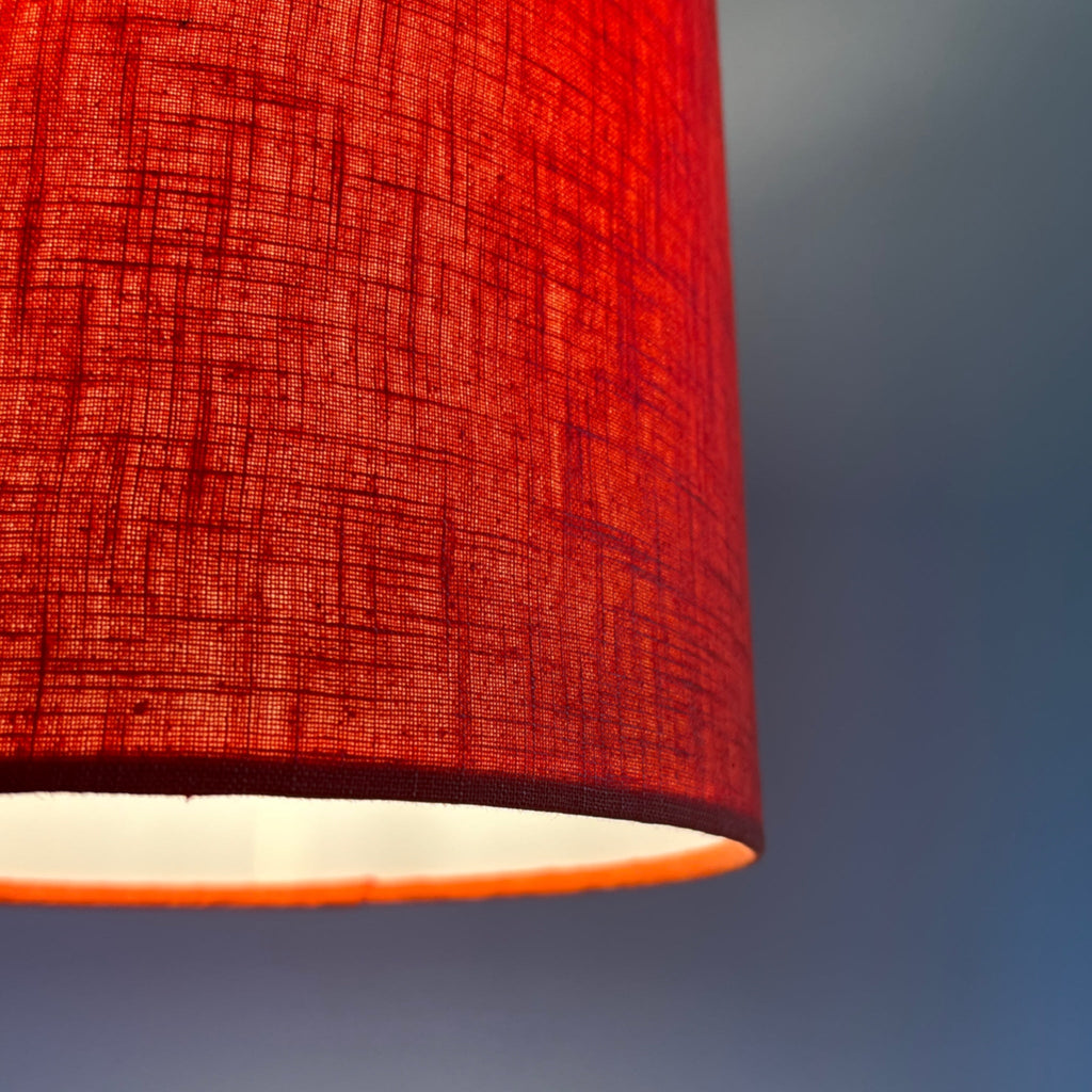 Rust Orange Linen Drum Lampshade | Handmade Ceiling Light Shade | Bespoke UK
