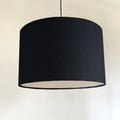 Black Linen Drum Lampshade | Handmade Ceiling Light Shade | Bespoke UK