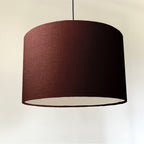 Brown Linen Drum Lampshade | Handmade Ceiling Light Shade | Bespoke UK