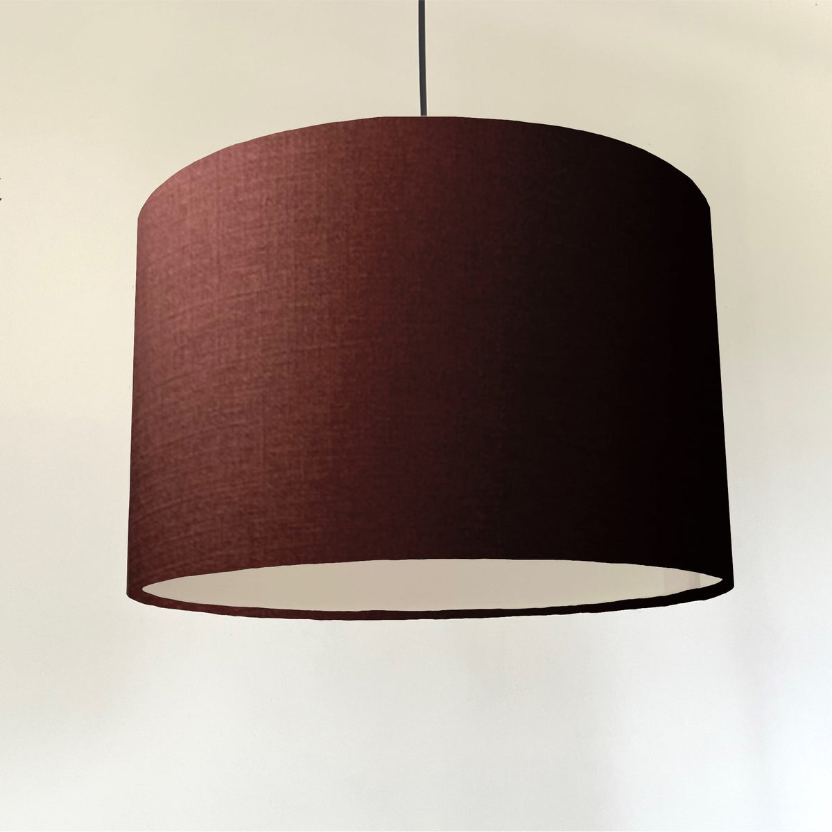 Brown Linen Drum Lampshade | Handmade Ceiling Light Shade | Bespoke UK