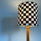 Checkerboard Cotton Drum Lampshade | Handmade Ceiling Light Shade | Bespoke UK