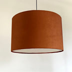 Burnt Orange Velvet Drum Lampshade | Handmade Ceiling Light Shade | Bespoke UK