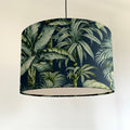 Tripura midnight velvet, drum lampshade /ceiling shade with a white lining