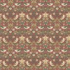 William Morris Crimson strawberry thief cotton drum lampshade/ ceiling shade with a white lining