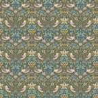 William Morris Teal strawberry thief cotton drum lampshade/ ceiling shade with a white lining