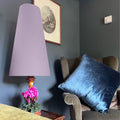 Lilac Cotton Lampshade | Extra Tall Cone Light Shade | Bespoke Handmade UK