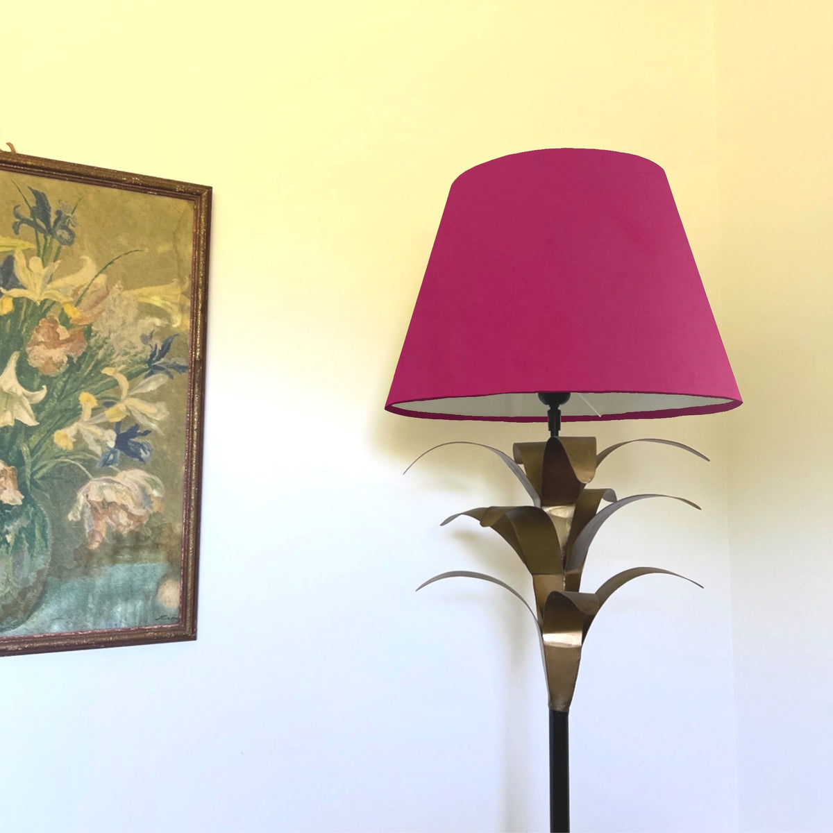 Hot Pink Velvet Steep Empire Lampshade | Handmade Ceiling Light Shade | UK