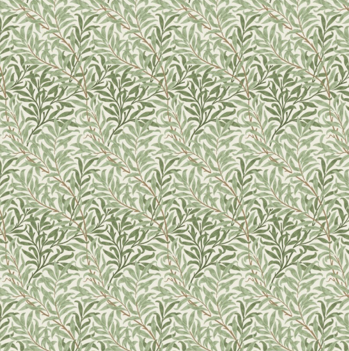 William morris green willow leaves cotton cushion, scatter cushions