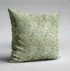 William morris green willow leaves cotton cushion, scatter cushions
