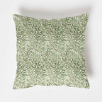 William morris green willow leaves cotton cushion, scatter cushions