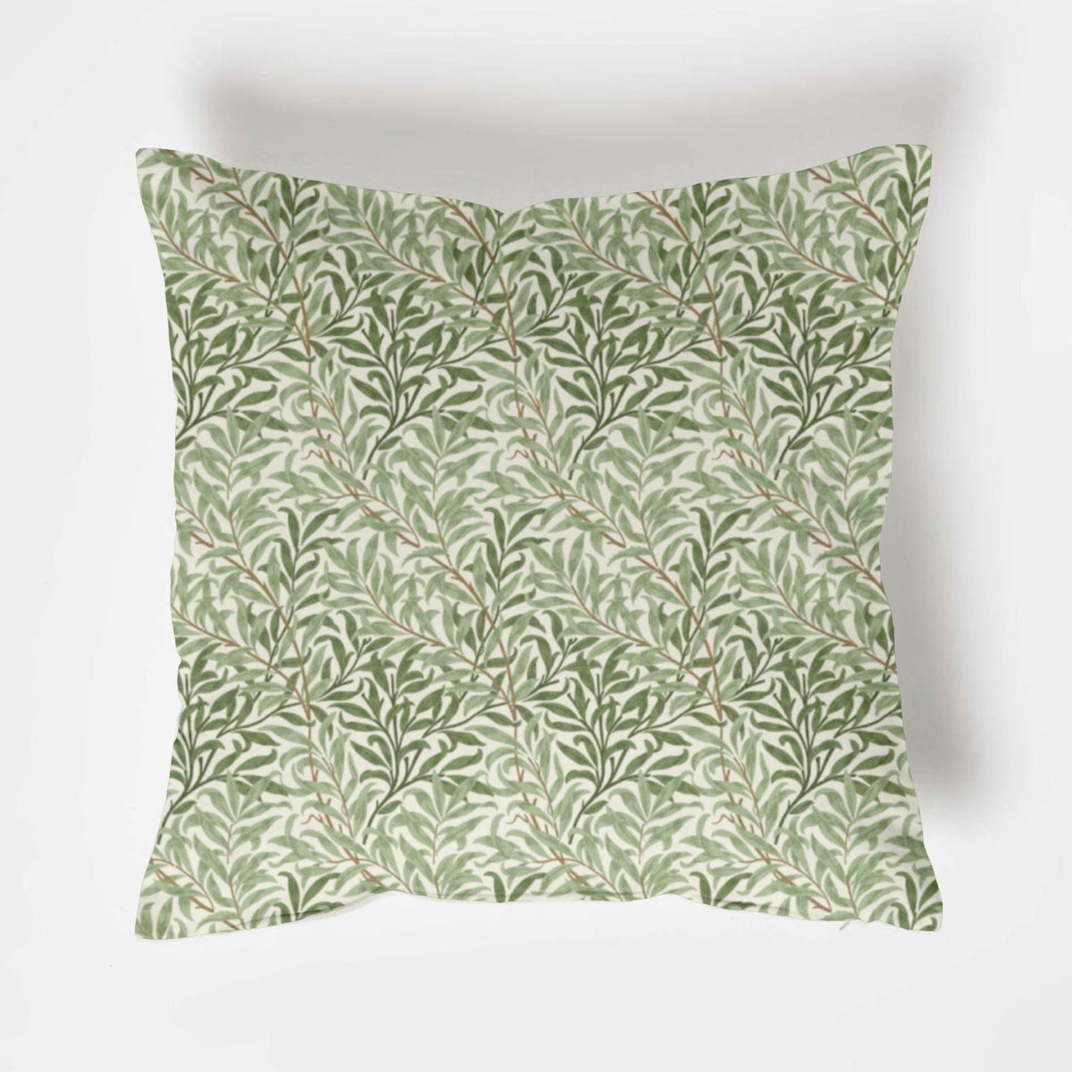 William morris green willow leaves cotton cushion, scatter cushions