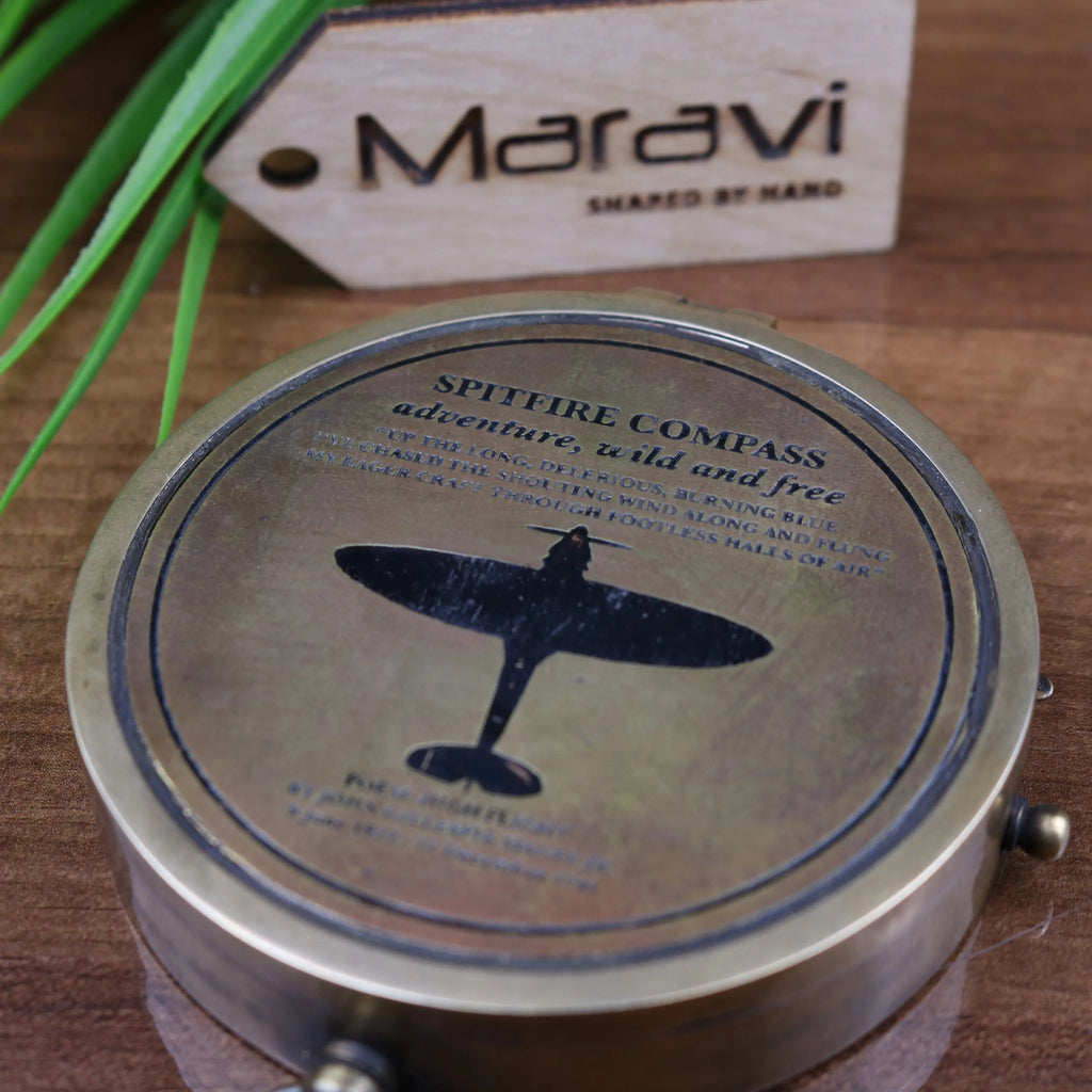 Spitfire Compass with High Flight Poem