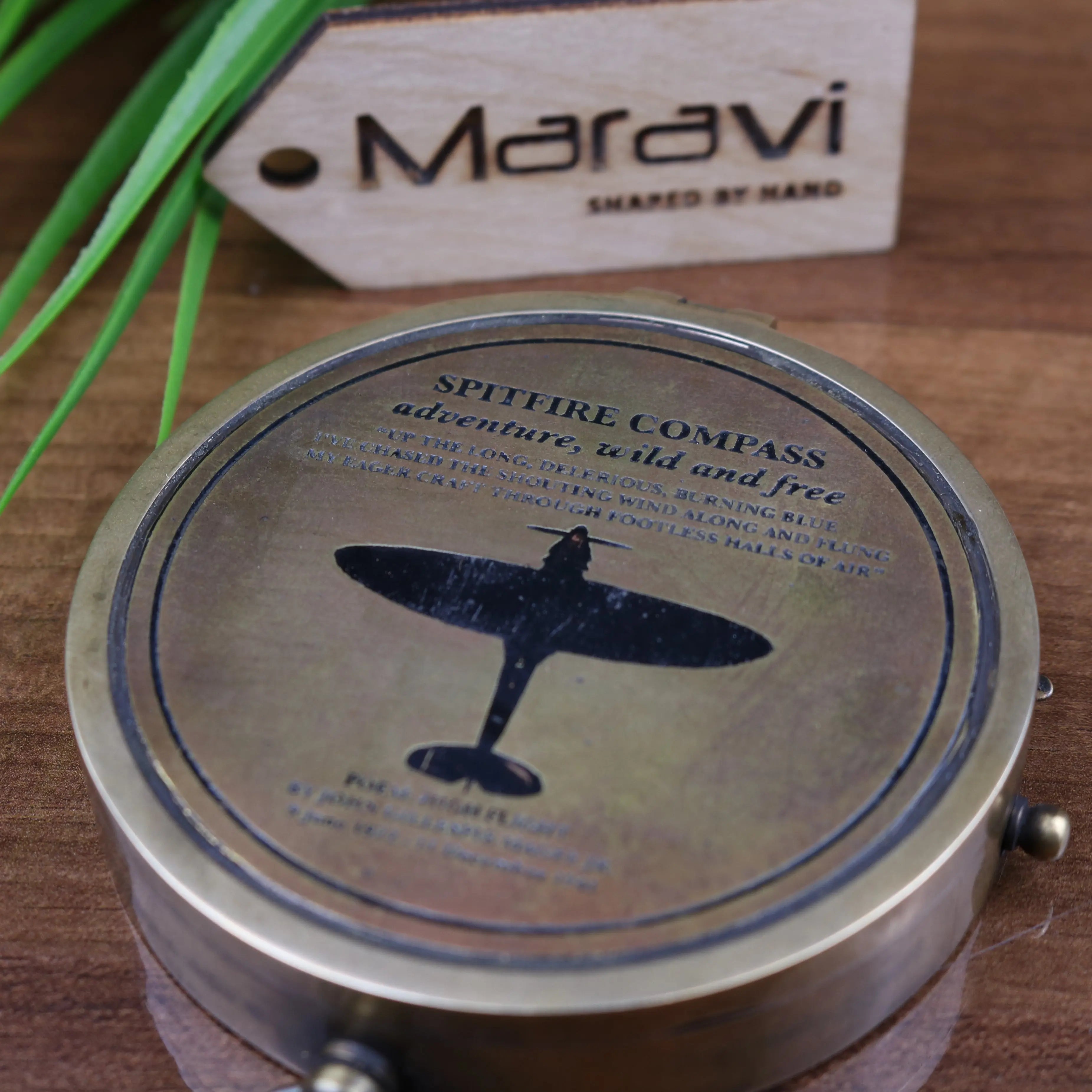 Spitfire Compass with High Flight Poem