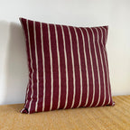Maroon rowing stripe cotton cushion, scatter cushions