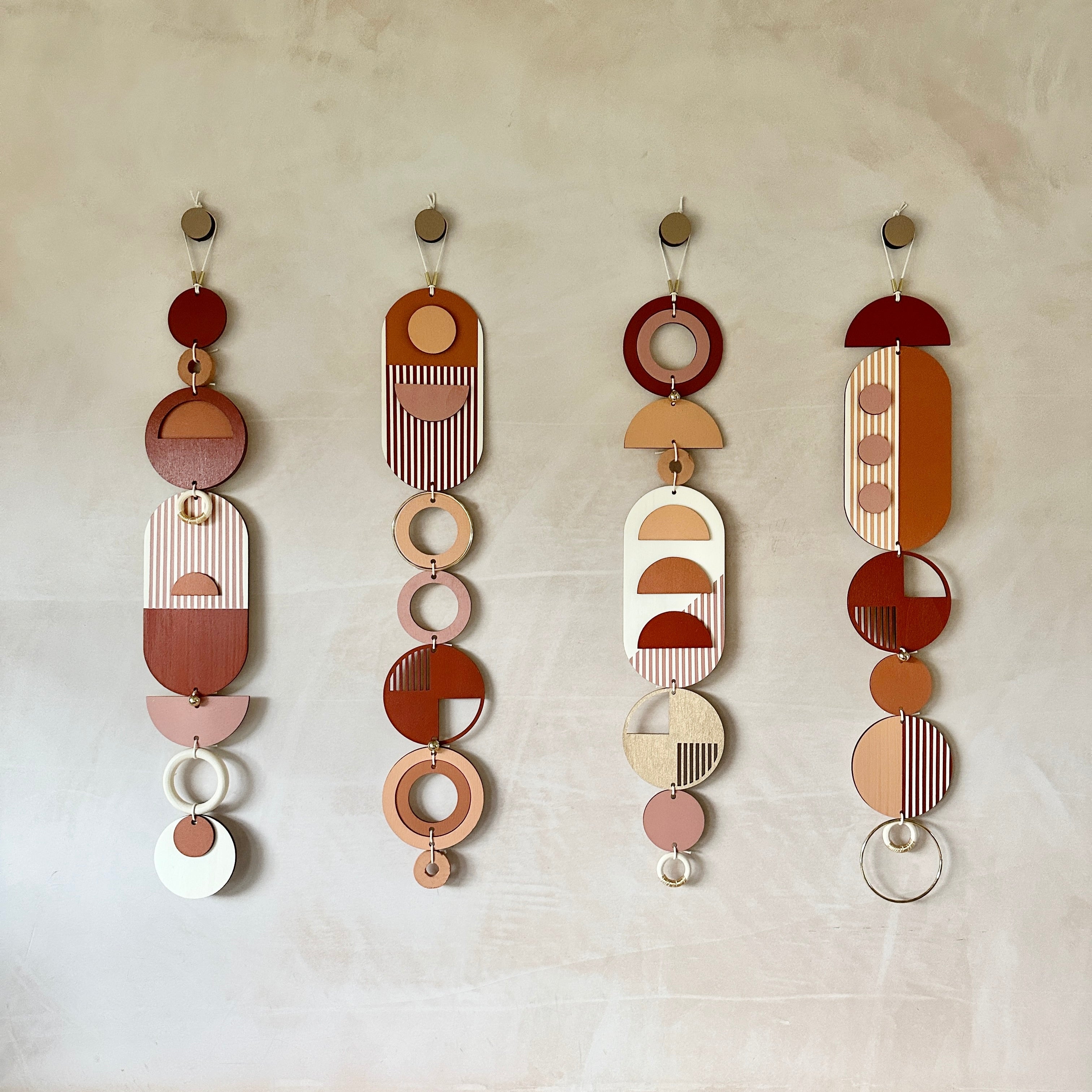 Warm Tones Wall Hangings - Geometric Wall Art - Luxury Wall Decor - Mid-Century Home Decor - Slim Long Wall Tapestry