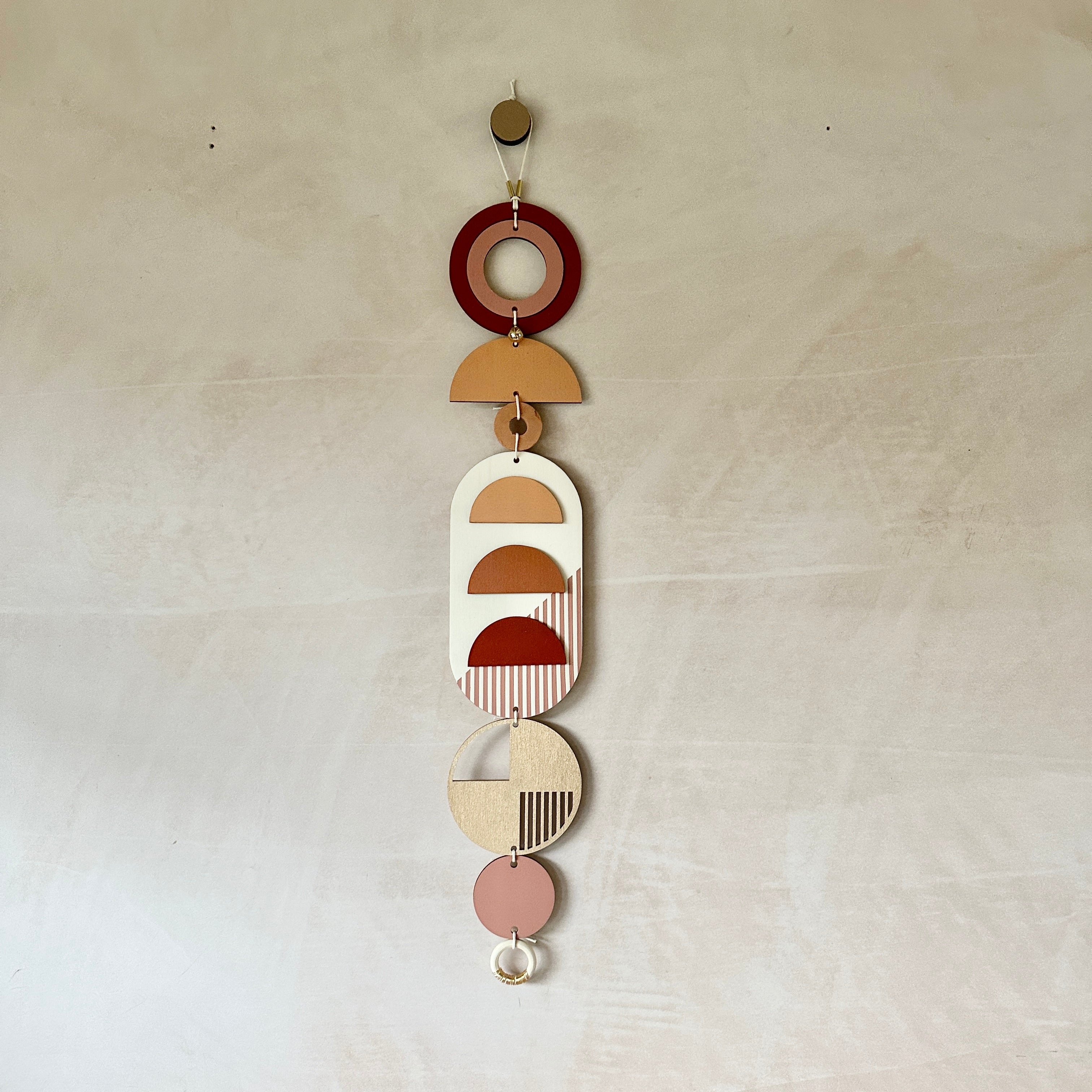 Warm Tones Wall Hangings - Geometric Wall Art - Luxury Wall Decor - Mid-Century Home Decor - Slim Long Wall Tapestry