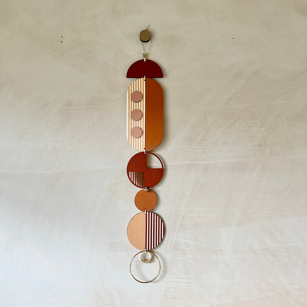 Warm Tones Wall Hangings - Geometric Wall Art - Luxury Wall Decor - Mid-Century Home Decor - Slim Long Wall Tapestry