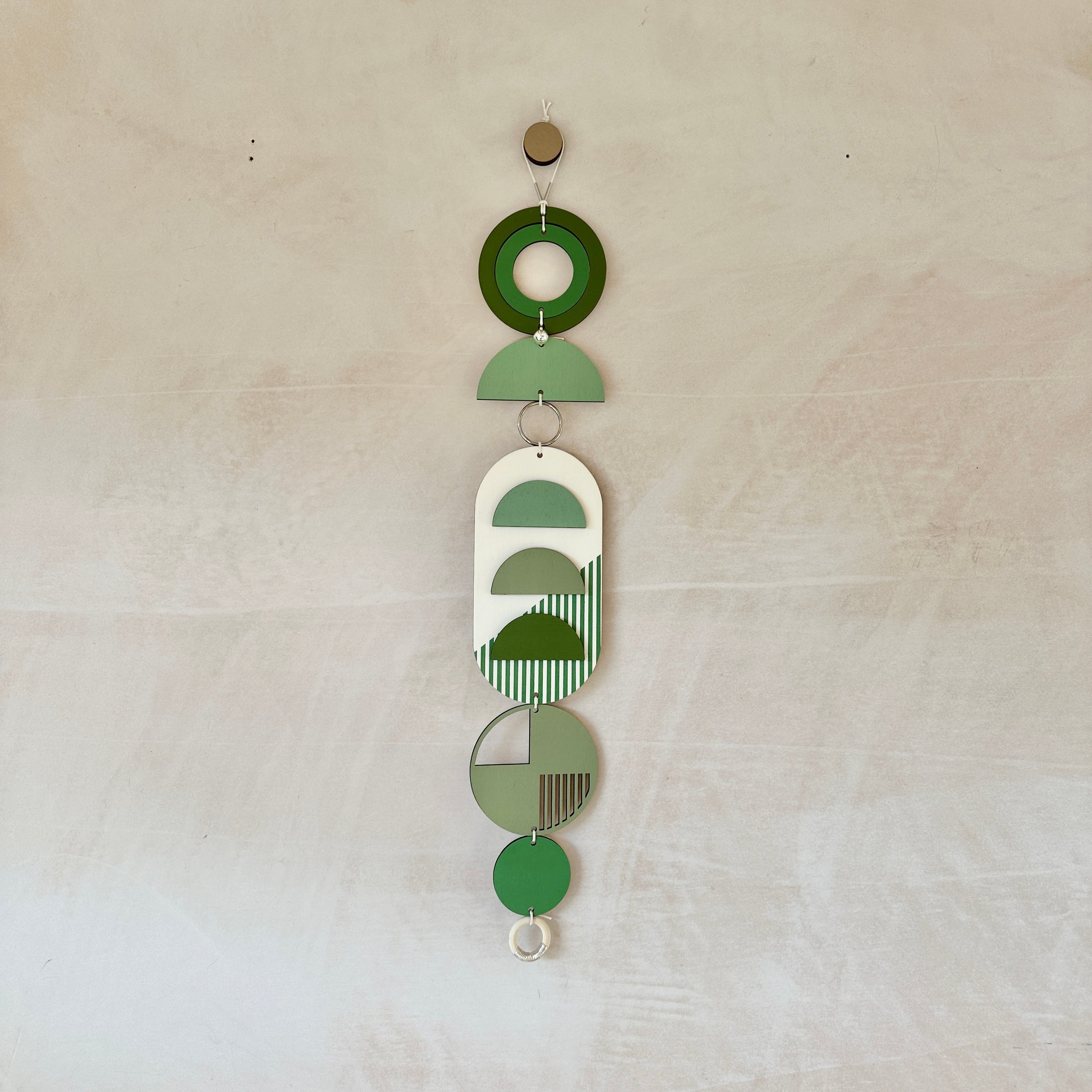 Green Wall Hangings - Geometric Wall Art - Luxury Wall Decor - Mid-Century Home Decor - Slim Long Wall Tapestry