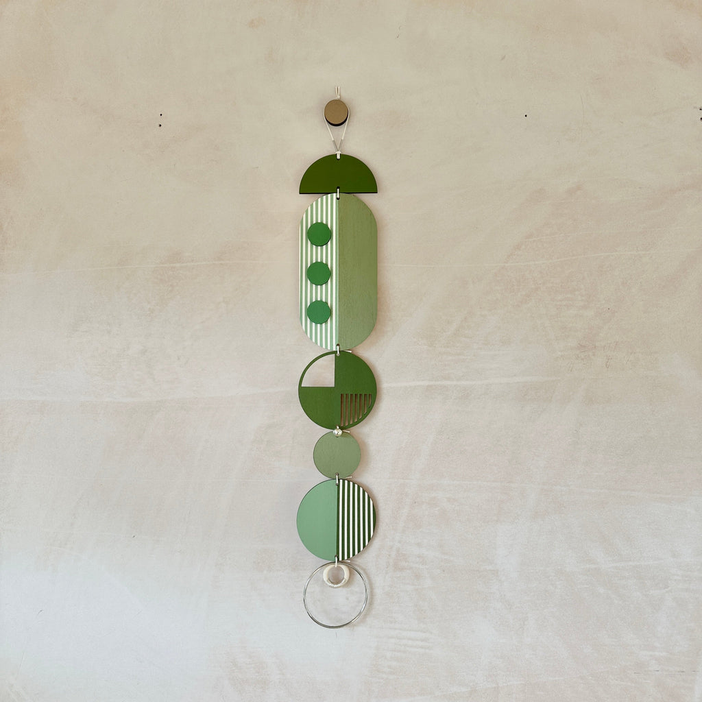 Green Wall Hangings - Geometric Wall Art - Luxury Wall Decor - Mid-Century Home Decor - Slim Long Wall Tapestry