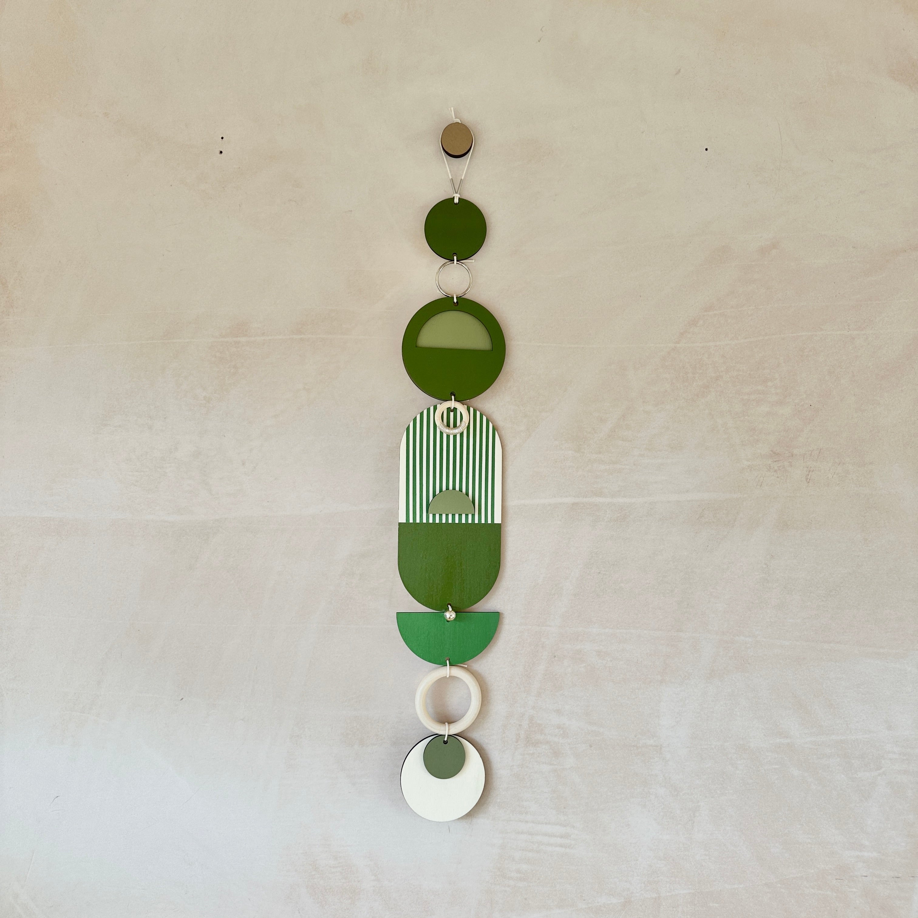 Green Wall Hangings - Geometric Wall Art - Luxury Wall Decor - Mid-Century Home Decor - Slim Long Wall Tapestry