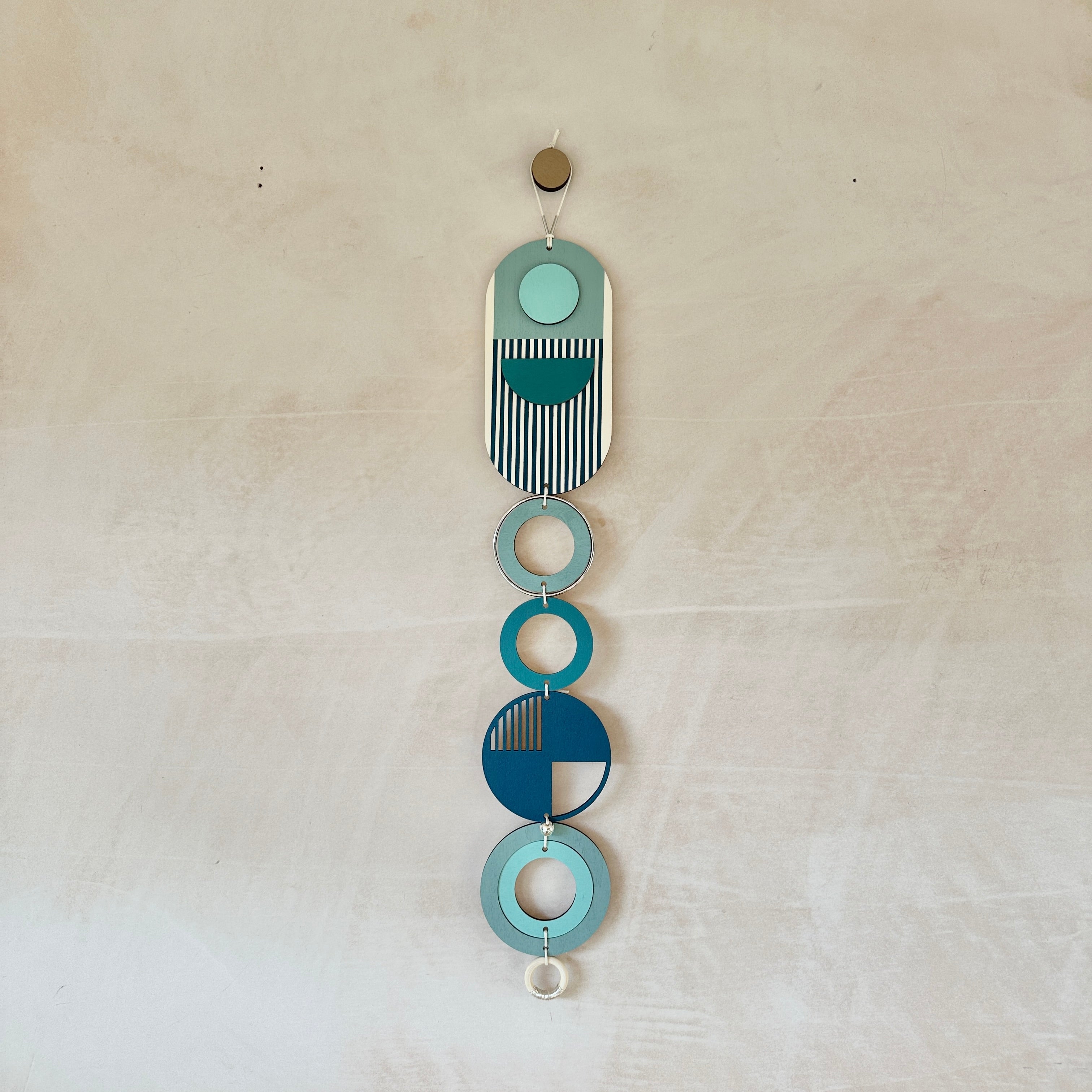 Blue Wall Hangings - Geometric Wall Art - Luxury Wall Decor - Mid-Century Home Decor - Slim Long Wall Tapestry