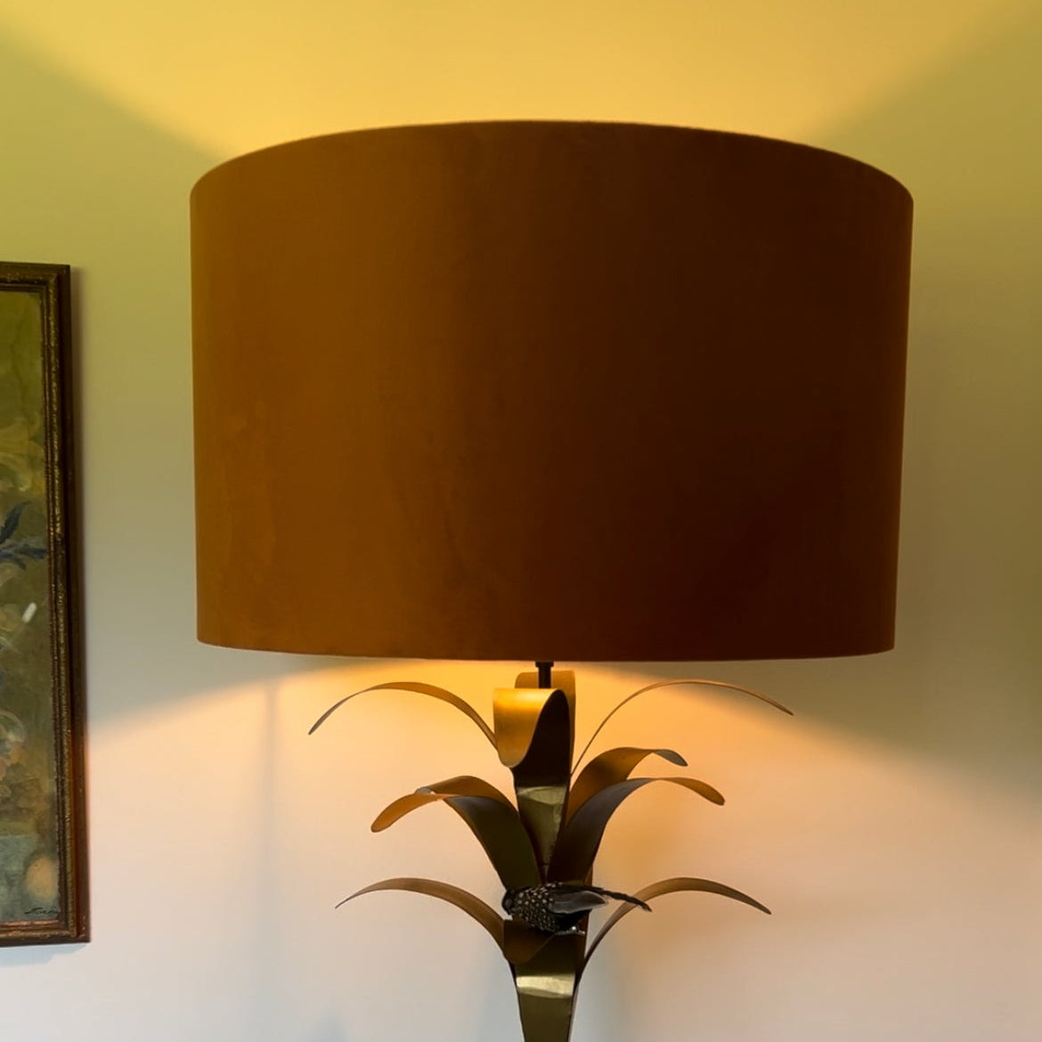 Burnt Orange Velvet Drum Lampshade | Handmade Ceiling Light Shade | Bespoke UK