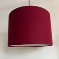 Wine Red Cotton Drum Lampshade | Handmade Ceiling Light Shade | Bespoke UK