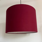 Wine Red Cotton Drum Lampshade | Handmade Ceiling Light Shade | Bespoke UK