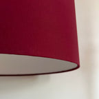 Wine Red Cotton Drum Lampshade | Handmade Ceiling Light Shade | Bespoke UK