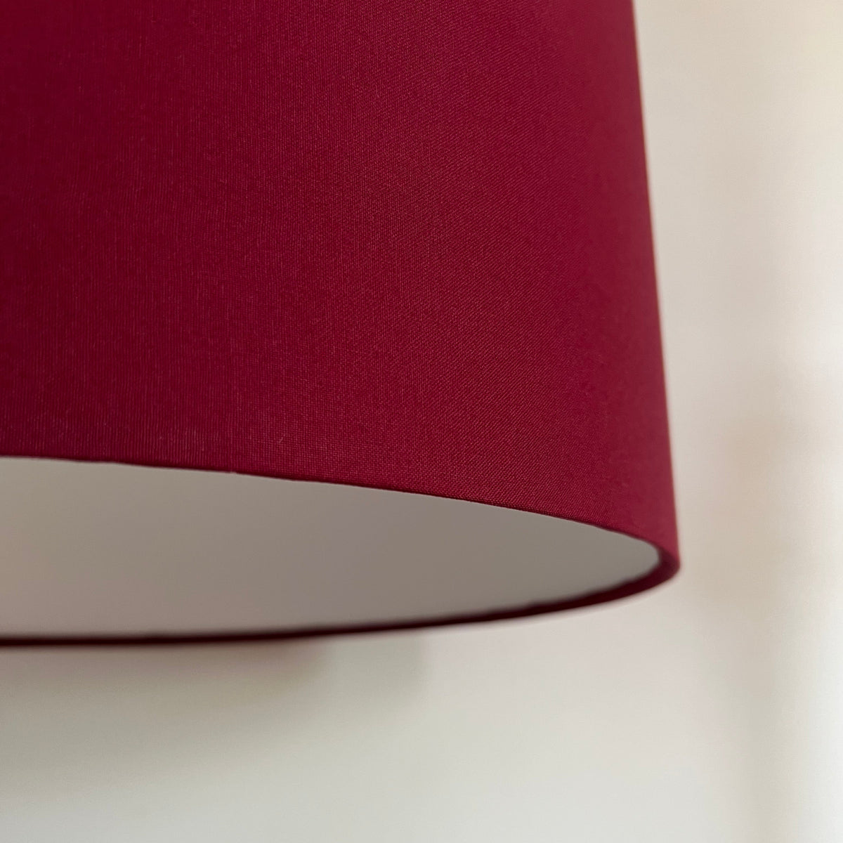 Wine Red Cotton Drum Lampshade | Handmade Ceiling Light Shade | Bespoke UK