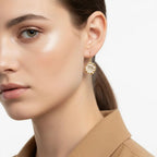 Dance of Stamens Earring Midi, Gold plated hollow bezel with fresh water baby pearls