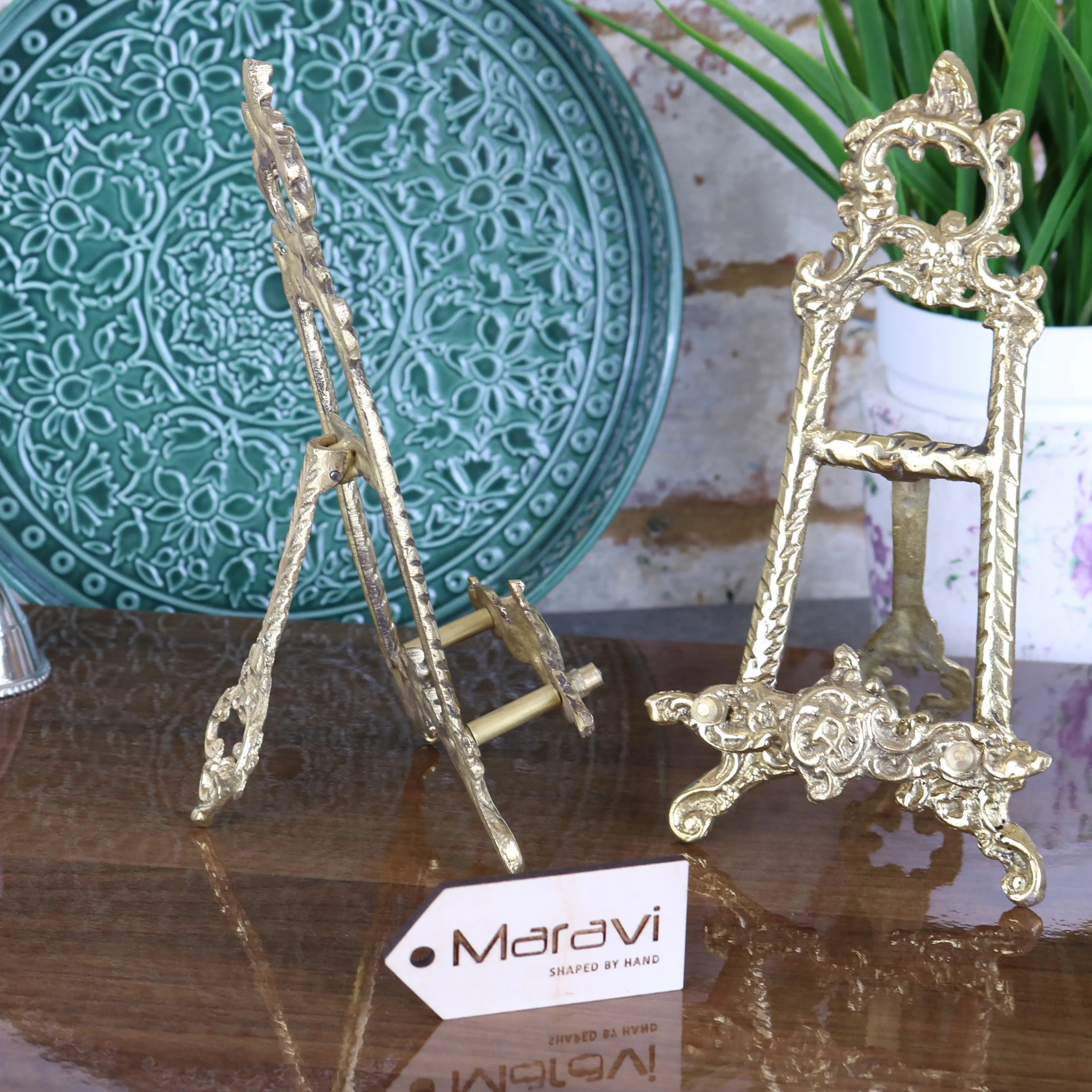 Saramati 20cm Brass Easel Set of 2