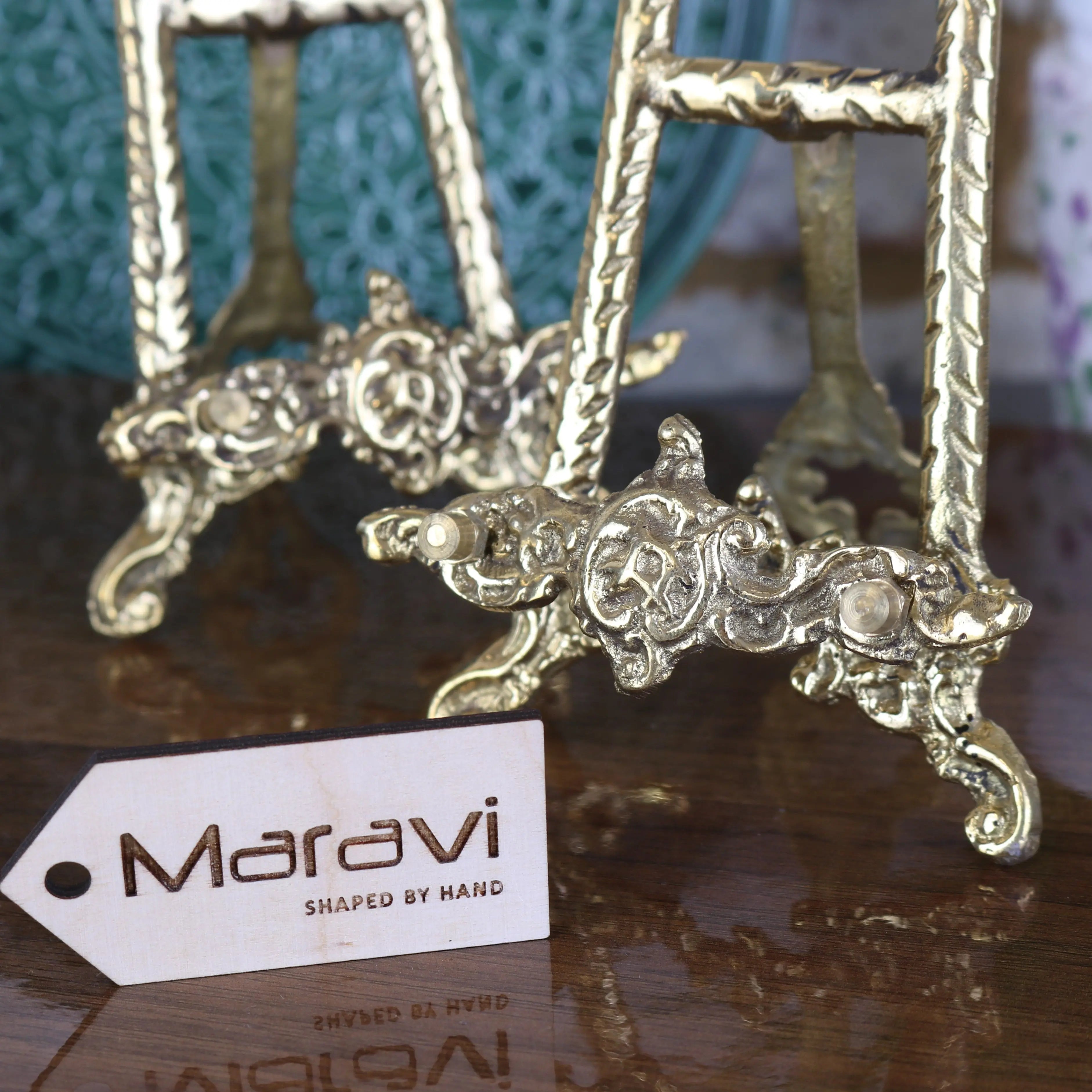 Saramati 20cm Brass Easel Set of 2