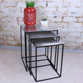 Karari Square Nest of Tables Distressed Metal
