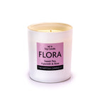 FLORA - Sweet Pea, Hyacinth and Rose - handmade soy candle - 200g - white glass